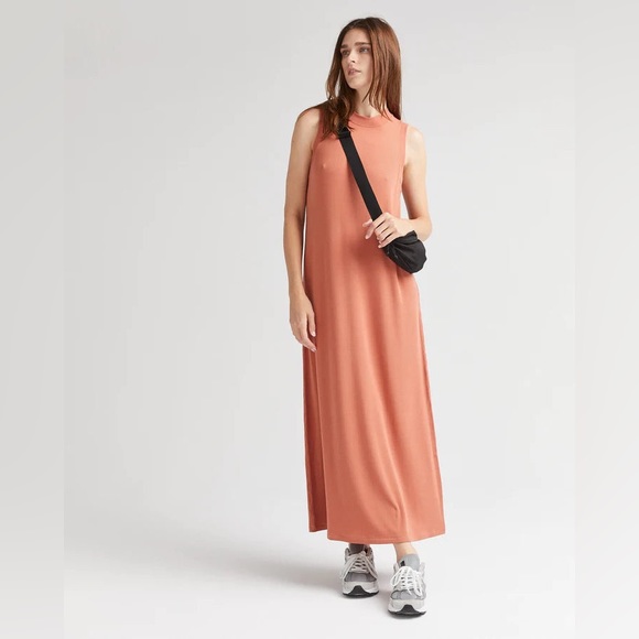 Richer Poorer Vintage Ribbed Tank Maxi Dress Copper Coin NEW Large